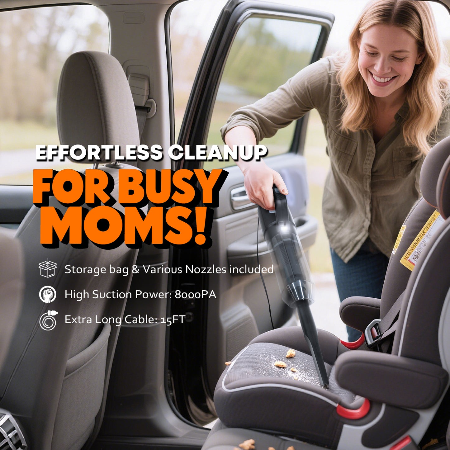 Car Cleaning kit, VCANENERGY Detailing Kit for Interior Cleaner with Car Vacuum Cleaner, Wheel Brush, Microfiber Towel, Wash Mitt, Windshield Cleaner, Interior and Exterior Car Wash Kit for Women, Men