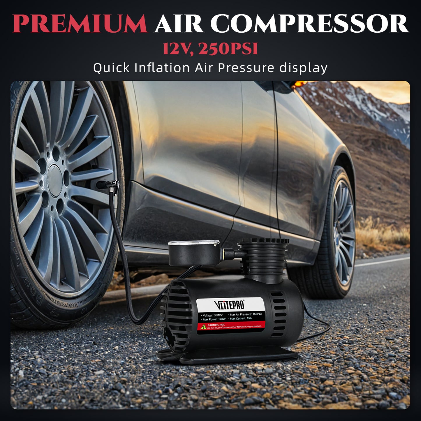 Car Emergency Kit,Roadside Emergency Car Kit for Vehicles,with Portable Air Compressor,Jumper Cable for Women,Men,Teen