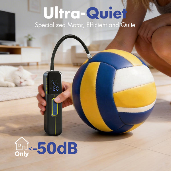 3.7V Portable Electric Ball Pump - Digital Pressure for Basketball, Soccer, Volleyball and Rugby-Blue
