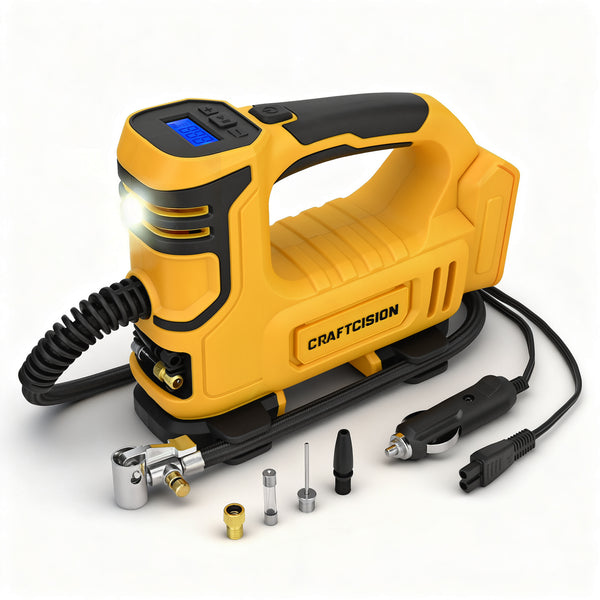 Dual Power Tire Inflator Fit for Dewalt Battery-Yellow