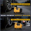 Dual Power Tire Inflator Fit for Dewalt Battery-Yellow