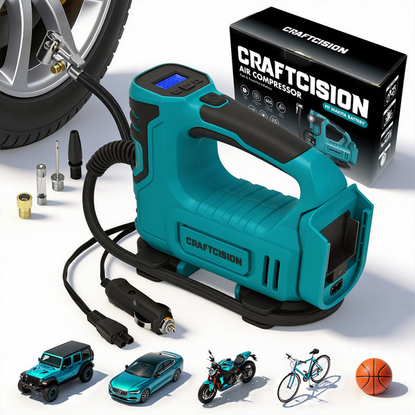 Dual Power Tire Inflator Fit for Makita Battery-Blue