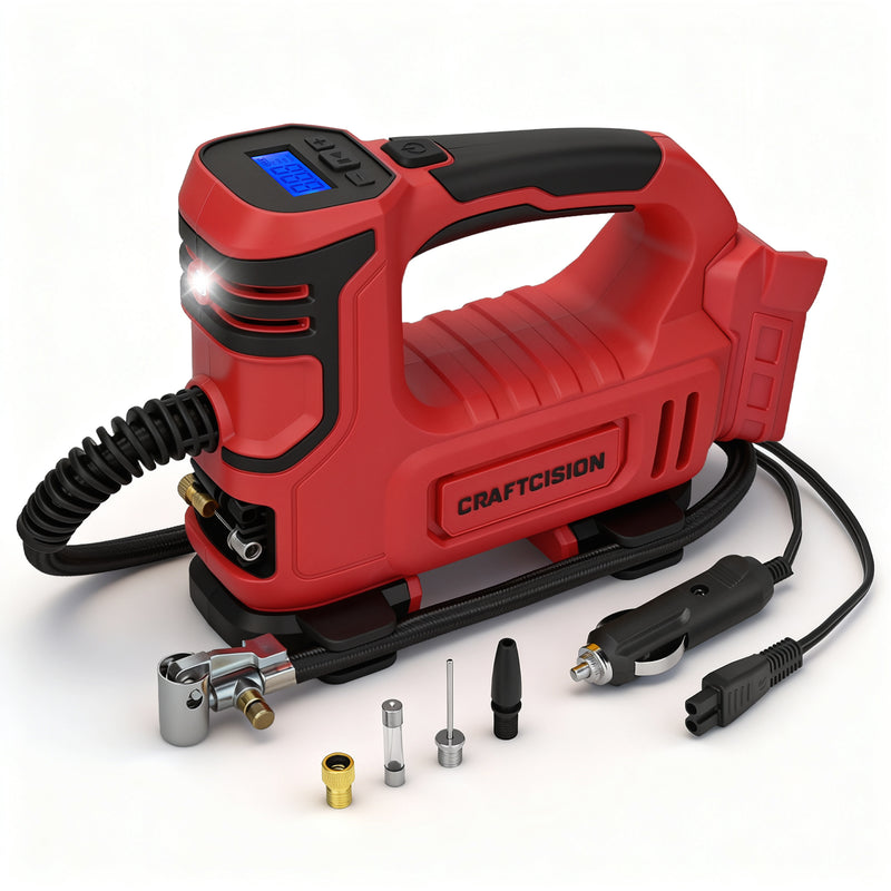 Dual Power Tire Inflator Fit for Milwaukee Battery-Red