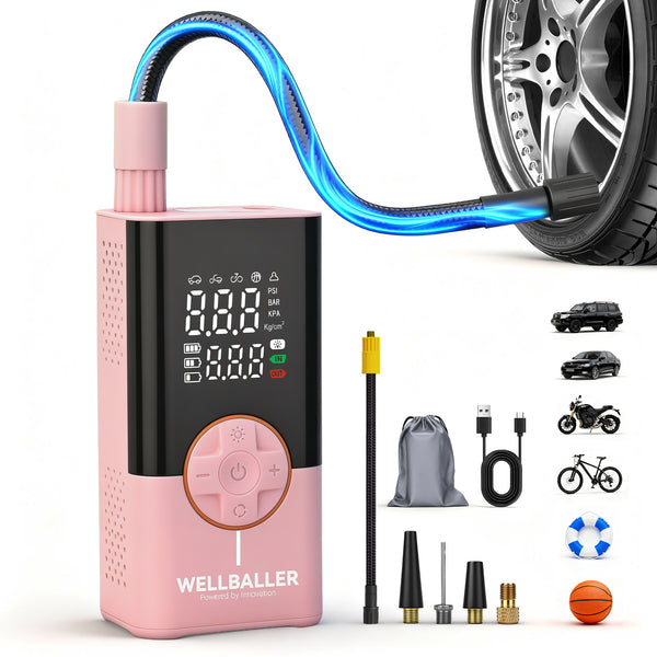 7.4V Tire Inflator Portable Air Compressor-Pink