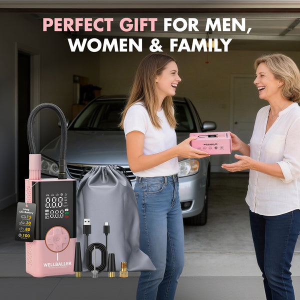 7.4V Tire Inflator Portable Air Compressor-Pink