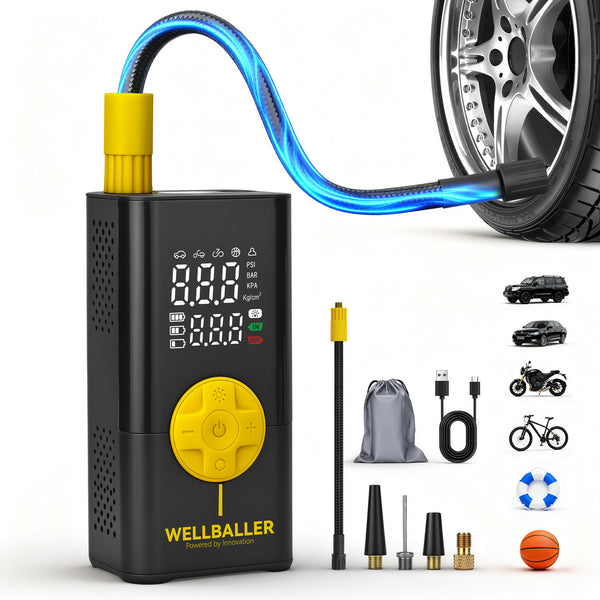 7.4V Tire Inflator Portable Air Compressor-Black