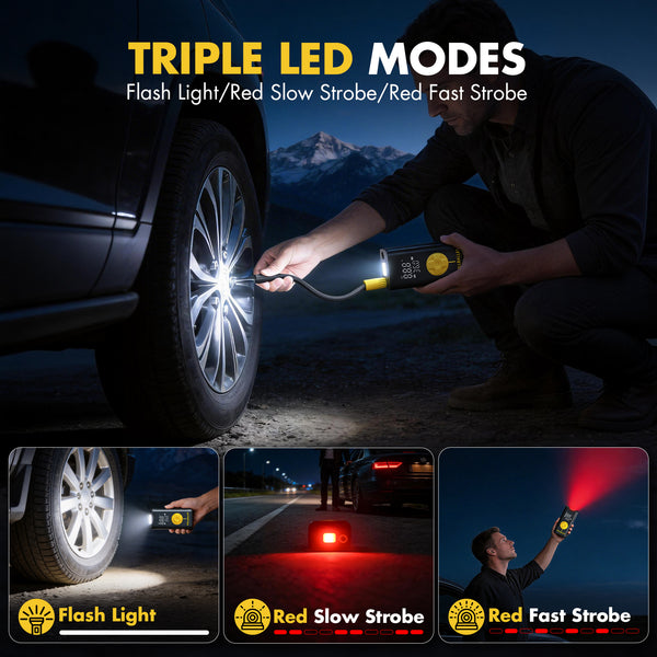 7.4V Tire Inflator Portable Air Compressor-Black