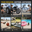 7.4V Tire Inflator Portable Air Compressor-Black
