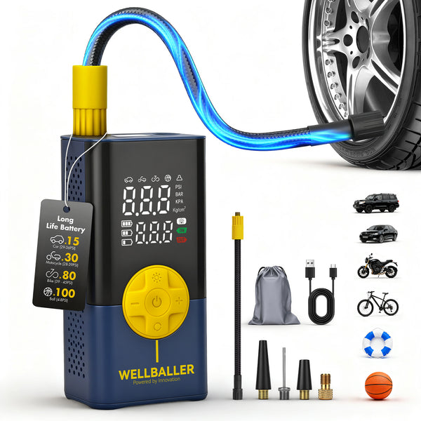7.4V Tire Inflator Portable Air Compressor-Blue