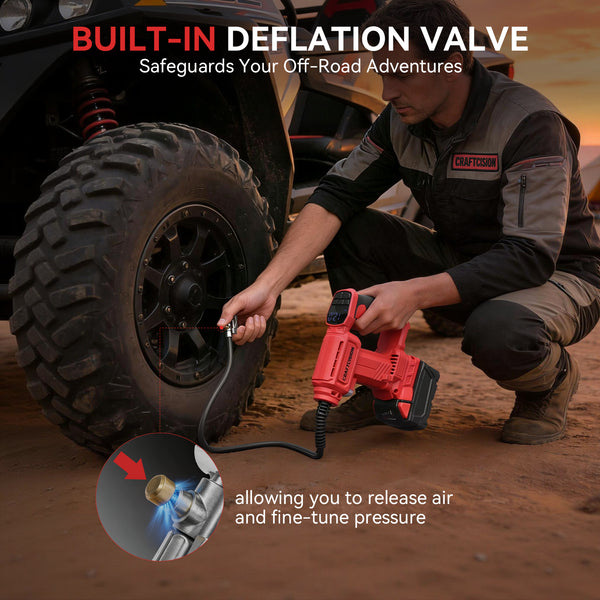 Dual Power Tire Inflator Fit for Milwaukee Battery-Red