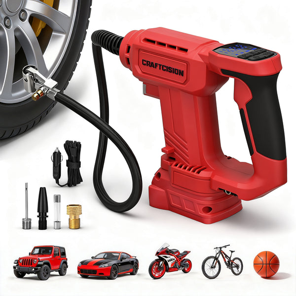 Dual Power Tire Inflator Fit for Milwaukee Battery-Red