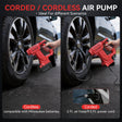 Dual Power Tire Inflator Fit for Milwaukee Battery-Red