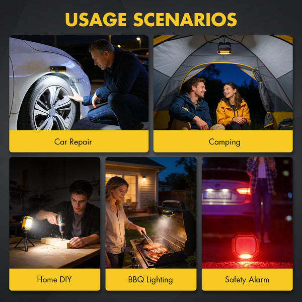 High-quality emergency safety product for roadside, medical, and outdoor tactical use. - Super Bright Magnetic LED Work Light (Yellow) - Handheld Emergency Repair Lamp