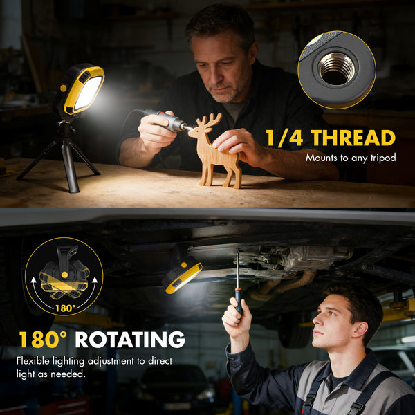 Professional car emergency tool and roadside safety accessory - Super Bright Magnetic LED Work Light (Yellow) - Handheld Emergency Repair Lamp