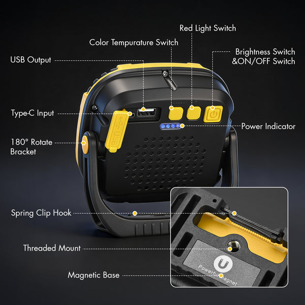 Professional automotive tool CT10558 Z 9 for vehicle maintenance - Super Bright Rechargeable Magnetic LED Work Light - Pro Inspection Light