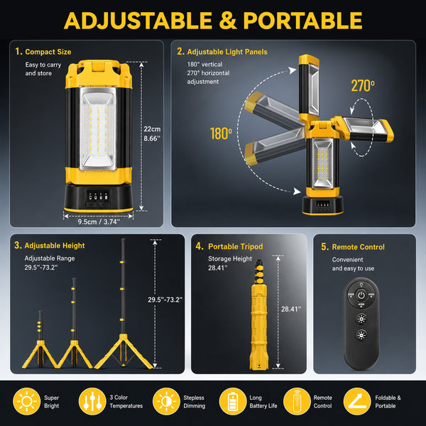 Vcan Active Multi-Function Camping Light & Work Light-Yellow