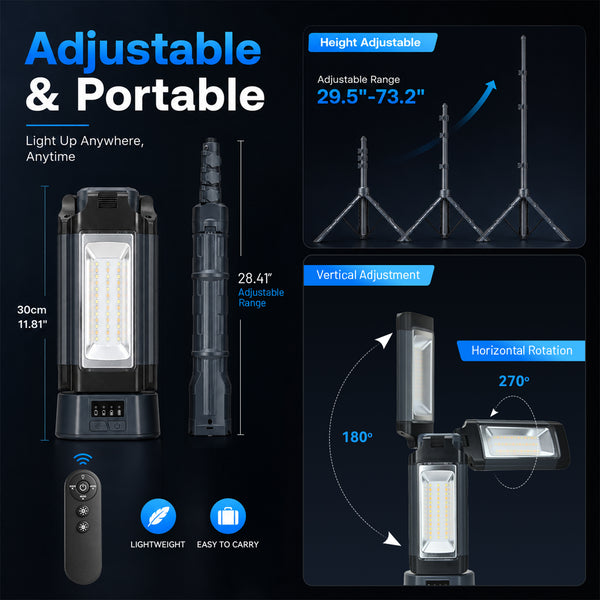Vcan Active Multi-Function Camping Light & Work Light-Black