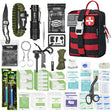 242 Pcs Tactical Survival Kit with Molle Pouch - Emergency Camping Gear-Red