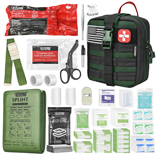 Professional car emergency tool and roadside safety accessory - 137 Pcs Advanced Survival Kit with Trauma Supplies - Outdoor Emergency Gear
