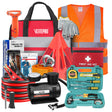 Vcanenergy Roadside Emergency Kit with Jumper Cables, First Aid Kits and Tool Set