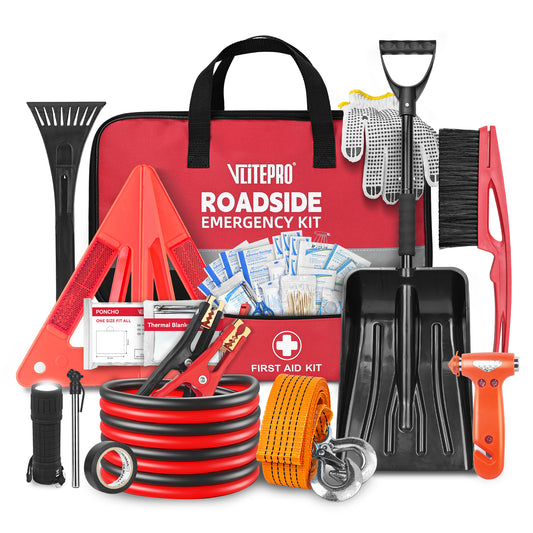 69 Pcs Car Roadside Emergency Kit - Winter Safety Assistance Set