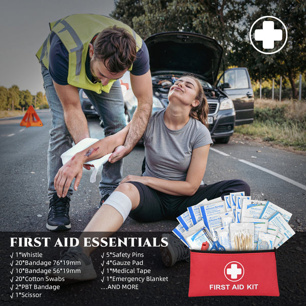 Emergency trauma kit and first aid bag designed for military and tactical medical response. - 69 Pcs Car Roadside Emergency Kit - Winter Safety Assistance Set