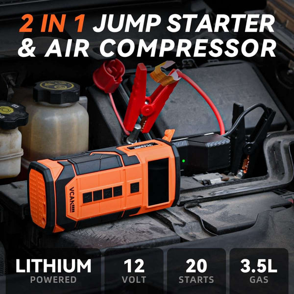 Professional car emergency tool and roadside safety accessory - 8000mAh Portable Car Jump Starter with 150PSI Air Compressor,Heavy Duty Roadside Emergency Kit