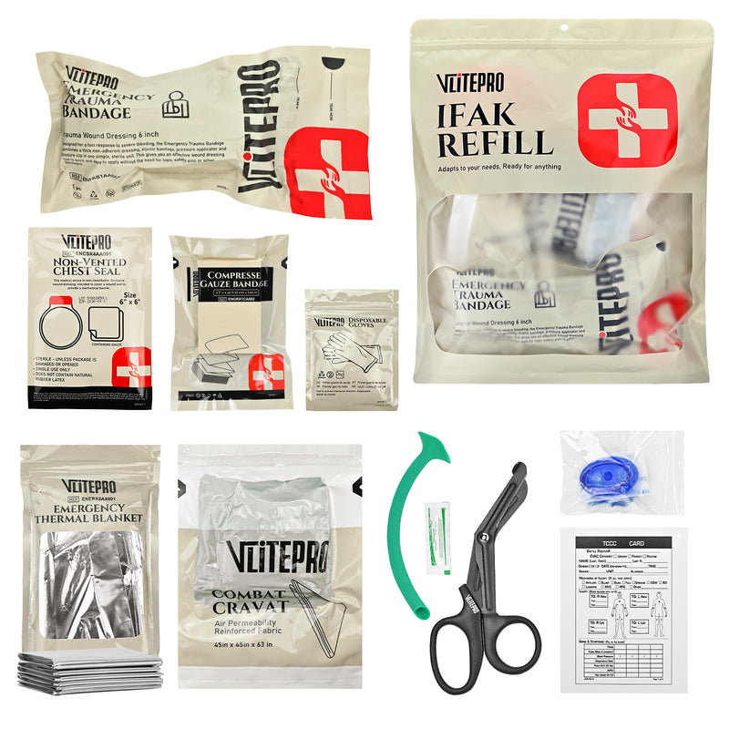 11 Pcs IFAK Trauma Kit Refill Supplies - Essential Emergency Medical Pack