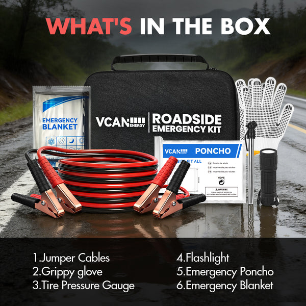 Professional car emergency tool and roadside safety accessory - Vcanenergy Essential Car Emergency Safety Kit
