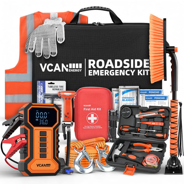 Vcanenergy Heavy Duty Jump Starter All in One Roadside Kit