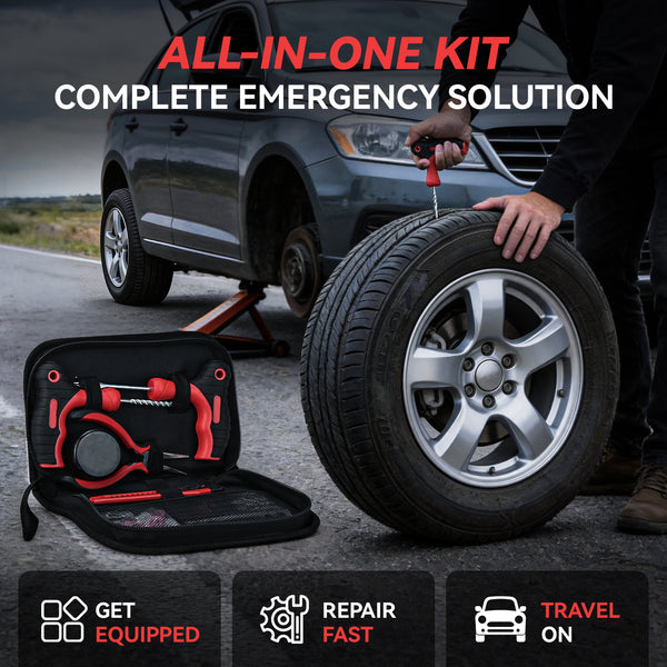 Vcanenergy Dual Power Tire Inflator Repair Kit (RED)