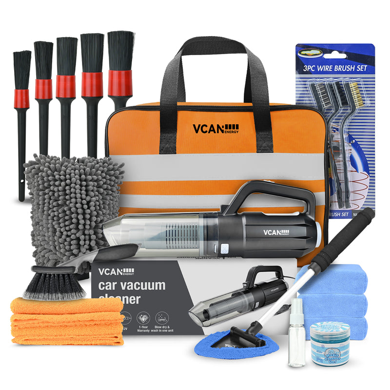 10000PA Car Vacuum & Detailing Wash Kit - Interior Cleaning Set