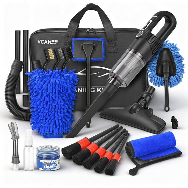 Vcanenergy 8000PA Car Vacuum Cleaner & 25 Pcs Detailing Kit - All-in-One Interior Care