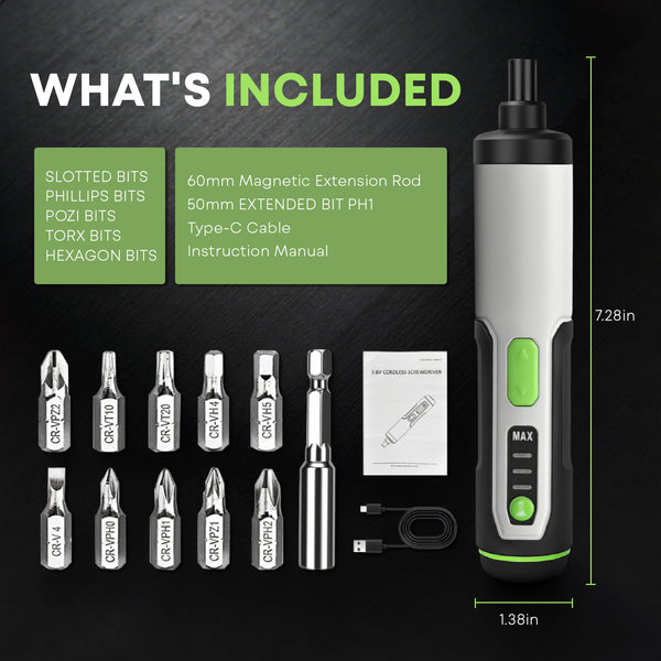 Comprehensive car travel emergency kit with tools and survival items - Vcan Active Cordless Screwdriver Tool Kit