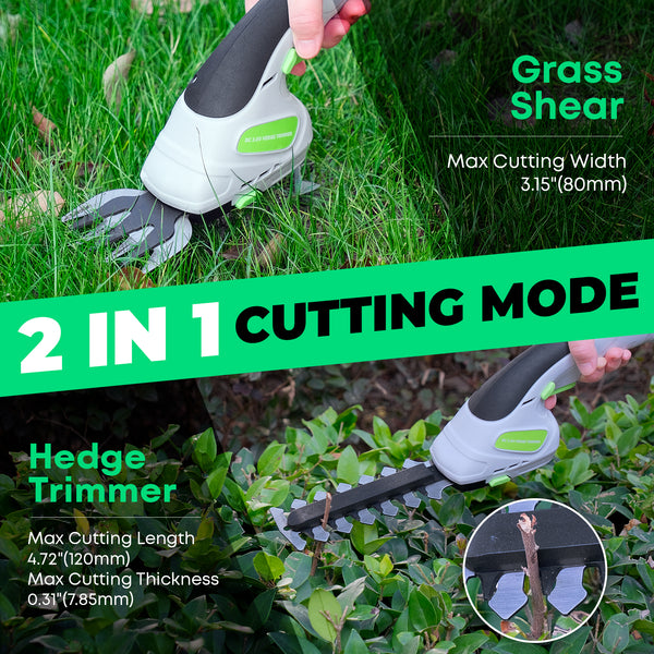 Compact rechargeable LED work light with magnetic base for hands-free use. - 2-in-1 Cordless Hedge Trimmer & Grass Shear - 20V Portable Garden Tool