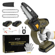 21V Cordless 5" Mini Chainsaw - 2 Battery Pack for Tree Pruning