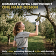 Dual rechargeable LED work lights with magnetic base and adjustable tripod for bright site lighting. - 21V Cordless 5" Mini Chainsaw - 2 Battery Pack for Tree Pruning