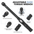 Professional car emergency tool and roadside safety accessory - 3/8" Drive Click Torque Wrench - 7.37-44.25 Ft.Lb / 10-60 N.M with Wrench Sockets