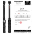 Long-reach car jumper cables with heavy-duty vinyl coated clamps - view 8 - 3/8" Drive Click Torque Wrench - 7.37-44.25 Ft.Lb / 10-60 N.M with Wrench Sockets