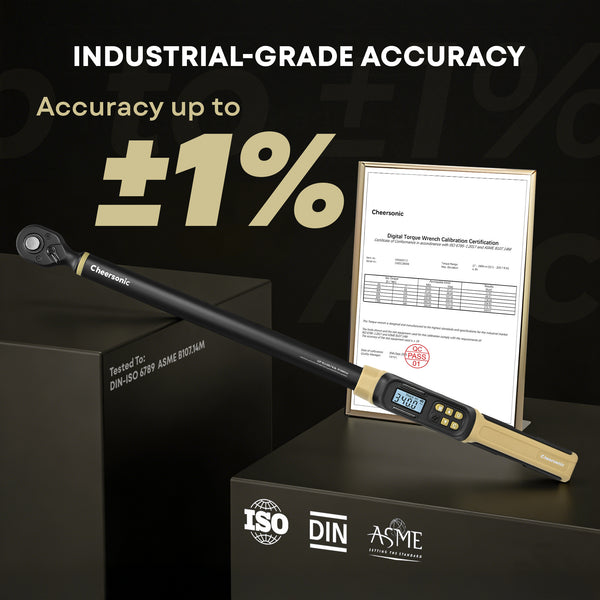 Professional car emergency tool and roadside safety accessory - 1/2" Drive Digital Torque Wrench - 12.5-250.7 Ft.Lb Automotive Tool