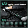 Digital torque wrench showing precise measurement on a large screen - 1/2" Digital Torque Wrench (12.5-250.7 Ft.Lb) - High Precision Electronic Tool