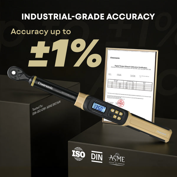 3/8 Drive Digital Torque Wrench 5.0-99.6 ft·lb (6.8-135N.m) | ±1% Accuracy Electronic Torque Wrench