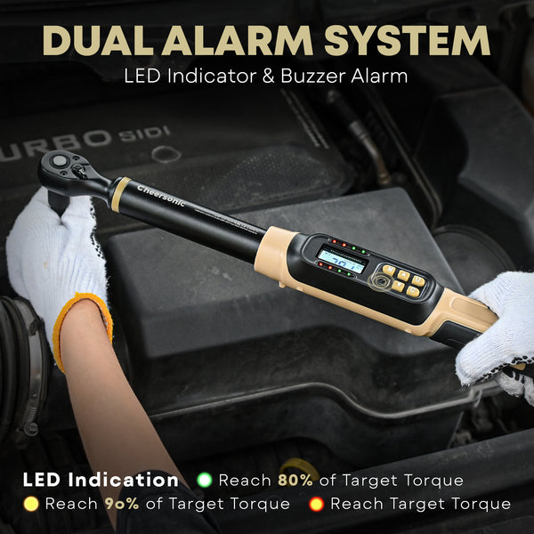 3/8 Drive Digital Torque Wrench 5.0-99.6 ft·lb (6.8-135N.m) | ±1% Accuracy Electronic Torque Wrench
