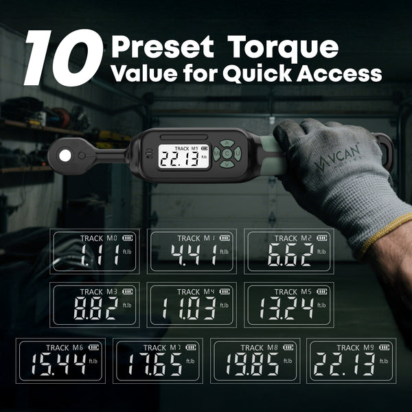 Professional car emergency tool and roadside safety accessory - 1/4" Digital Torque Wrench Unit - High Precision Electronic Torque Tool