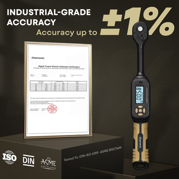 3/8" Drive Digital Torque Wrench - 3.1-62.7 Ft.Lb Precision Wrench ...