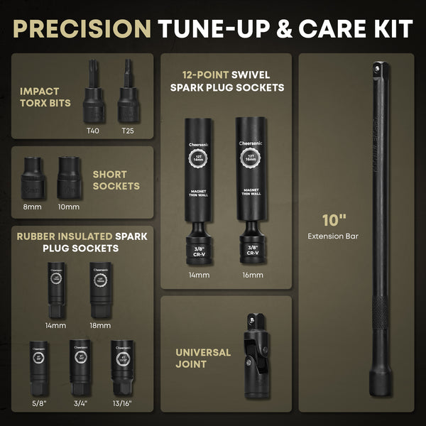 Professional car emergency tool and roadside safety accessory - 3/8" Drive Digital Torque Wrench - 3.1-62.7 Ft.Lb Precision Wrench