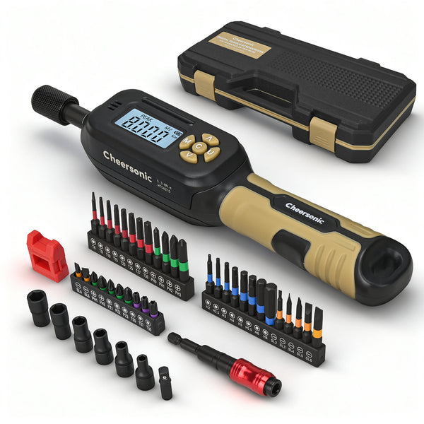Cheersonic 1/4" Drive Digital Torque Screwdriver Tool Kit