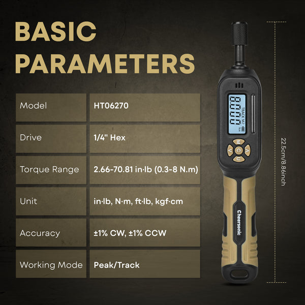 Cheersonic 1/4" Drive Digital Torque Screwdriver Tool Kit