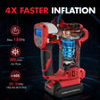 Handheld digital ball inflator with smart pressure control and LED display. - 20V Cordless Portable Tire Inflator - 150PSI Rechargeable Air Pump